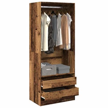 vidaXL Kledingkast 80x50x200 cm bewerkt hout oud hout, Verzenden