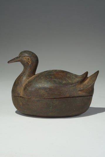 Een bronzen beeld. - Benin - Nigeria, Antiek en Kunst