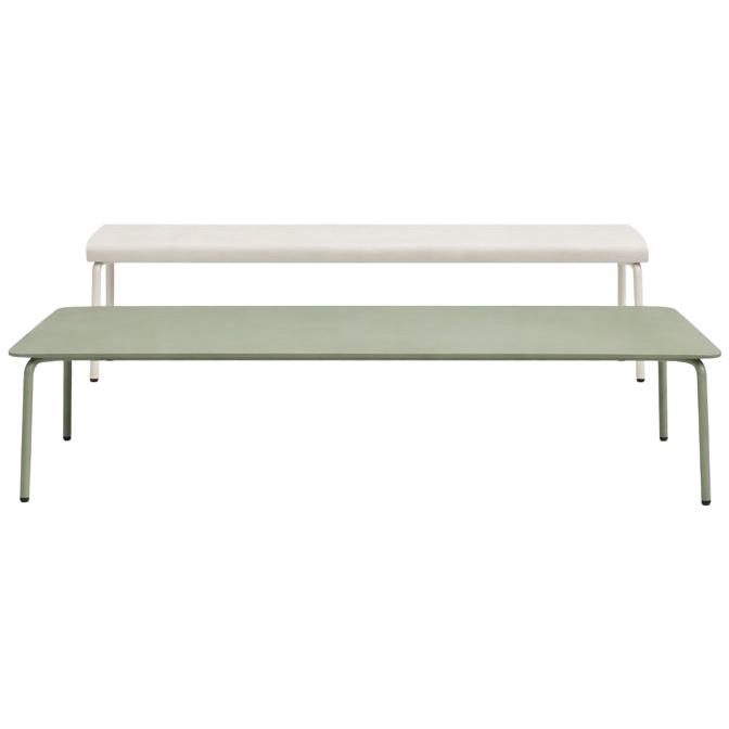 Serax August Tuinset: Lage Aluminium Tafel Groen + Bankje, Tuin en Terras, Tuinsets en Loungesets, Tuinset, Nieuw, Aluminium, Verzenden
