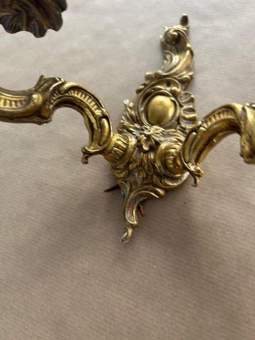 Kaars wandlamp (2) - Verguld messing - Appliques