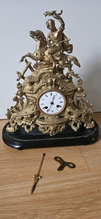 Figurale pendule - Zinklegering - 1850-1900, Antiek en Kunst