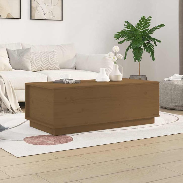 vidaXL Salontafel 100x50x35 cm massief grenenhout, Huis en Inrichting, Tafels | Salontafels, Nieuw, Verzenden