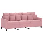 Roze 3-zitsbank Fluweel - 35% korting, laatste stuks!, Overige materialen, Verzenden, 150 tot 200 cm, Driepersoons