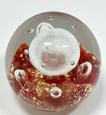 Presse-papier - Sferische sculptuur in Murano-glas