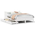vidaXL Bedframe met lades massief grenenhout wit 160x200 cm, Huis en Inrichting, Slaapkamer | Bedden, Verzenden, Nieuw