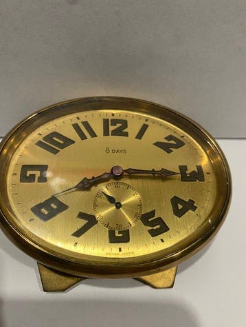Horloge de bureau - Art déco Plaqué or - 1930-1940