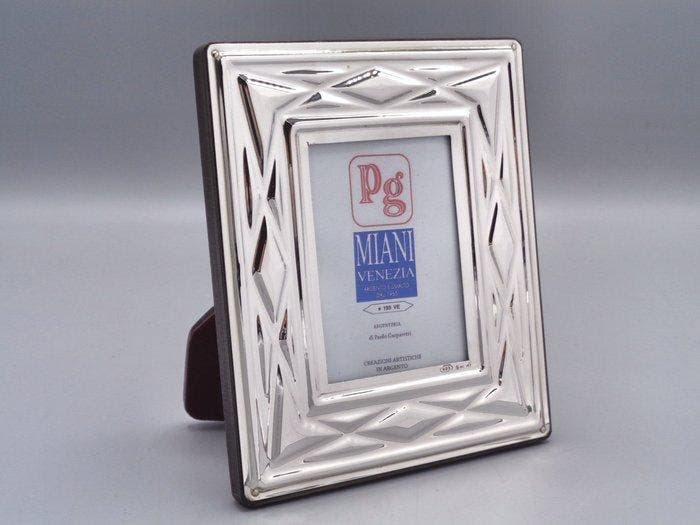 PG-Miani Argenteria - Fotolijst - .925 zilver - Driehoeken, Antiek en Kunst, Antiek | Zilver en Goud