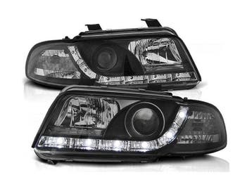 LED DRL koplamp units Black geschikt voor Audi A4, Verzenden