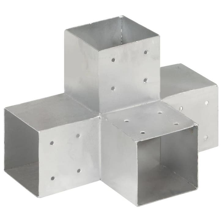 vidaXL Paalverbinding X-vorm 101x101 mm gegalvaniseerd, Tuin en Terras, Palen, Balken en Planken, Nieuw, Verzenden
