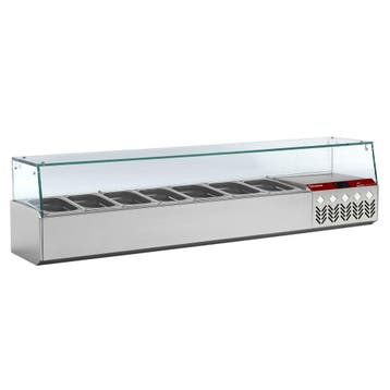 Opzetkoelvitrine | 6x 1/4 GN + 1x 1/9 GN | 0°C/+8°C |, Verzenden, Nieuw in verpakking