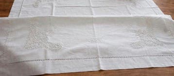 Lenzuola matrimoniale puro lino ricamo a mano - Drap de lit