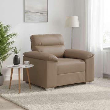 vidaXL Fauteuil Cappuccino 100x81x84 cm kunstleer, Huis en Inrichting, Zetels | Zetels, Verzenden, Nieuw