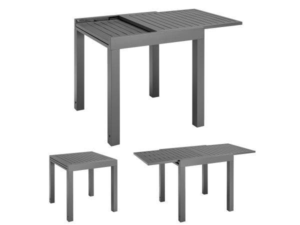 Veiling - Uitklapbare Tuintafel Laki - 70 x 70 cm - Antracie, Tuin en Terras, Tuintafels, Nieuw