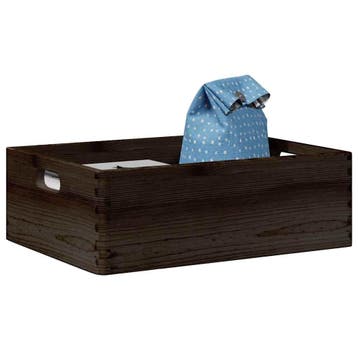 vidaXL Houten kist met handvatten 40x30x13 cm massief, Verzenden