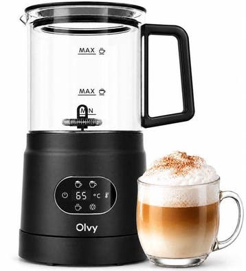 Olvy Melkopschuimer Glas - Elektrische Melkopschuimer 500W -, Verzenden