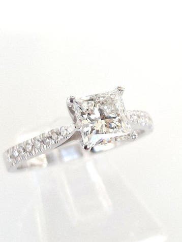 Verlovingsring - 14 karaat Witgoud - 1.20ct. tw. Diamant