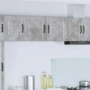 vidaXL Wandkast PORTO 2 st Beton Grijs Bewerkt hout, Verzenden, Nieuw