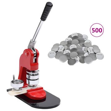 vidaXL Buttonmachine met 500 st buttononderdelen 44 mm, Verzenden