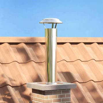 vidaXL Schoorsteen Hoofdverlenging Zilver 24 x 24 x 50 cm, Huis en Inrichting, Kachels, Verzenden, Nieuw