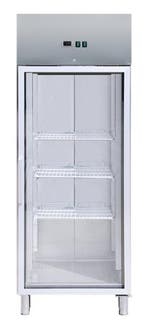 RVS vriezer met glazen deuren GN2/1 650-610 Liter -18° tot -, Verzenden