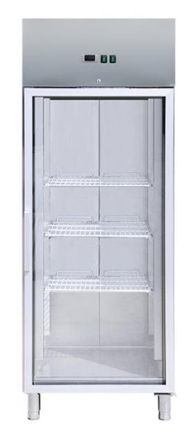 RVS vriezer met glazen deuren GN2/1 650-610 Liter -18° tot -, Zakelijke goederen, Horeca | Keukenapparatuur, Koelen en Vriezen