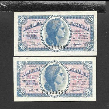 Spanje. - 17 Banknotes - various dates (Zonder minimumprijs), Postzegels en Munten