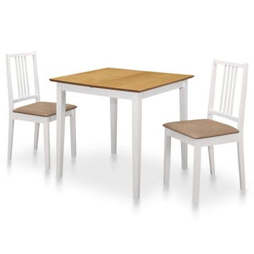 vidaXL 3-delige Eethoek MDF wit, Verzenden