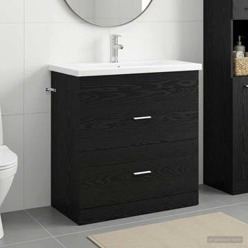 vidaXL Badkamermeubel Set Zwart eiken 81 x 40 x 84,5 cm, Verzenden, Nieuw