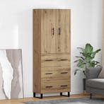 vidaXL Highboard met lade 2 pcs Artisan Eiken 69,5 x 34 x, Huis en Inrichting, Kasten | Dressoirs, Verzenden, Nieuw