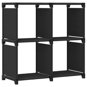 vidaXL Kast met 4 vakken 69x30x72,5 cm stof zwart, Verzenden, Nieuw
