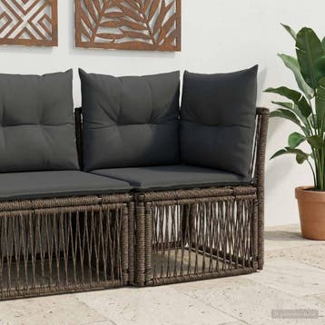 vidaXL Hoeksofa eenheid Grijs poly rattan, Verzenden, Nieuw