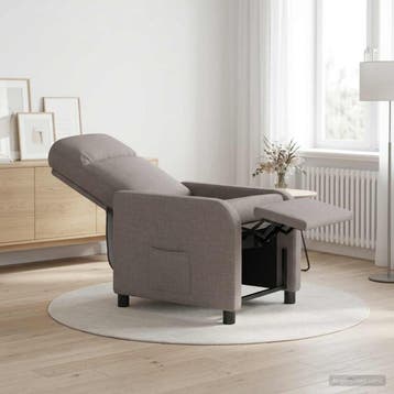 vidaXL Recliner Taupe Stof, Verzenden, Nieuw