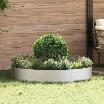 vidaXL Plantenring Zilver 120 x 120 x 20 cm Roestvrij staal, Verzenden