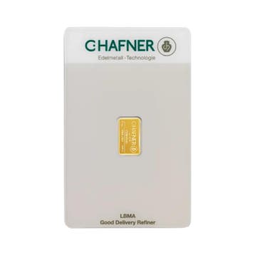 Goudbaar 0.5 gram C. Hafner, Postzegels en Munten