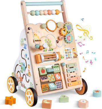 Montessori Duwloopwagen met Activiteiten | Tweede kansje..., Enfants & Bébés, Jouets | Jouets en bois, Verzenden, Duw- of Trekspeelgoed