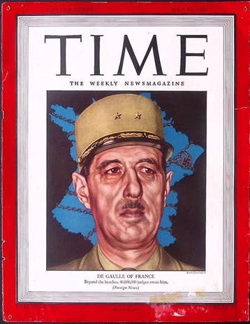 Cover Time Magazine1944 met Charles de Gaulle (lijst optie), Verzenden, Foto of Poster