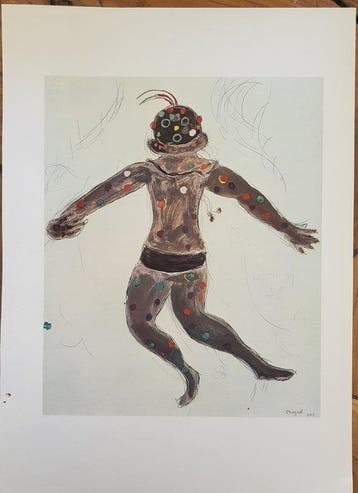Marc Chagall (1887-1985) - Dancer violet et L’oiseau du feu