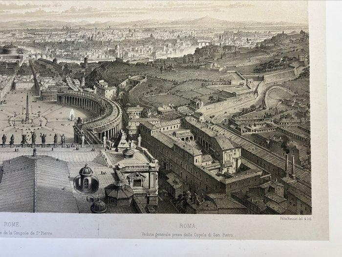 Italië - Rome // Sint-Pieters // zicht op Rome; Félix, Boeken, Atlassen en Landkaarten