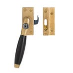 Raamsluiting getrommeld messing met slot Klassiek links -..., Doe-het-zelf en Bouw, Ophalen of Verzenden, Nieuw, Koper of Messing