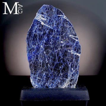 Bleu profond intense azur sodalite riche Dalle polie -