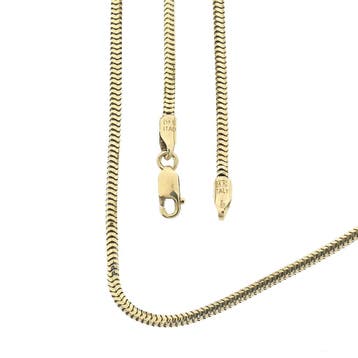 Gouden slangenschakel ketting, Ophalen of Verzenden, Gebruikt, Overige kleuren, Goud