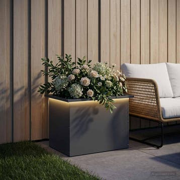 vidaXL Tuinplantenbak met led Antraciet 40 x 60 x 40 cm, Verzenden, Nieuw