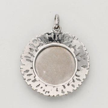 Hanger - 18 karaat Witgoud - Robijn, diamant
