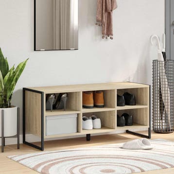 vidaXL Schoenenkast 100 x 35 x 44 cm Bewerkt hout Sonoma, Verzenden