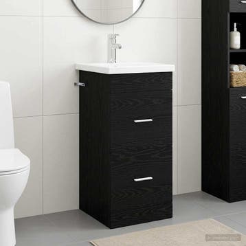 vidaXL Badkamer Vanity met Wastafel Zwart eiken 42 x 40 x, Verzenden, Nieuw