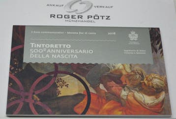 2 Euro 2018 San Marino Tintoretto im Originalfolder koper..., Verzenden, België
