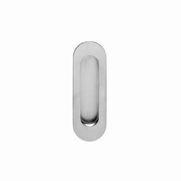Schuifdeurkom ovaal 120x40mm blind geborsteld RVS - incl...., Ophalen of Verzenden, Schuif of Grendel