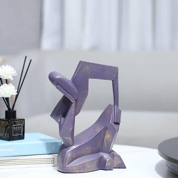 Sculpture, The Thinker – Cubist Faceted Resin Sculpture,