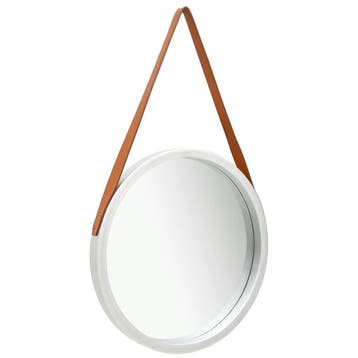 vidaXL Wandspiegel met band 50 cm zilverkleurig, Huis en Inrichting, Verzenden, Nieuw