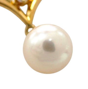 Halsketting - 18 karaat Geel goud Parel - Diamant, Nieuw